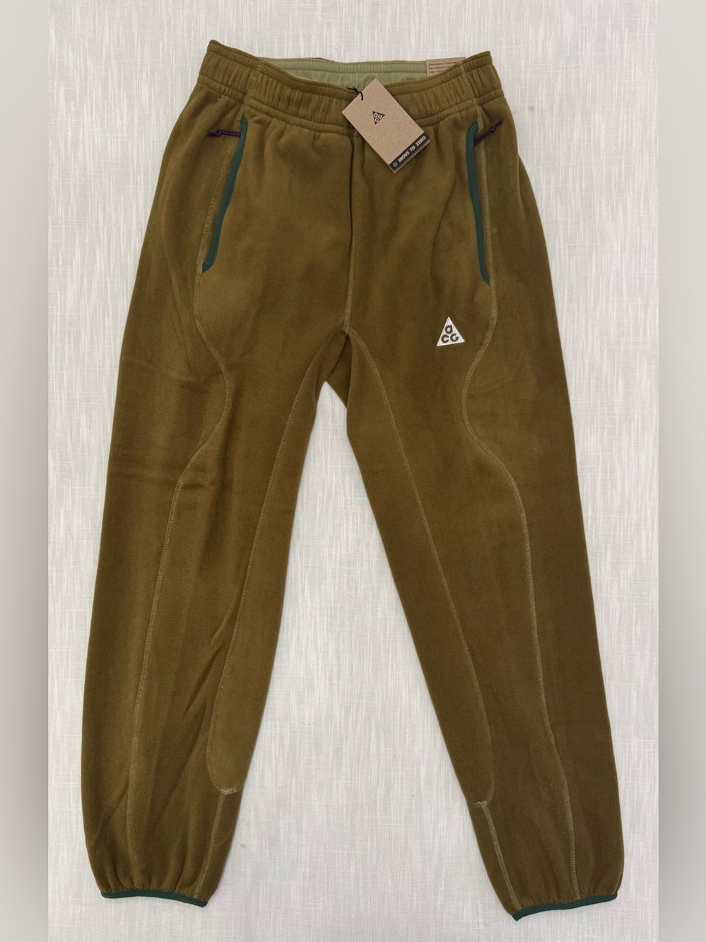 Nike ACG Polartec Wolf Tree Pants Olive Green Mens Size Large S HV1123-368 $130